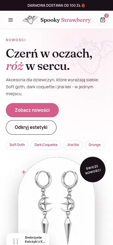 Rzeczywista mobilna strona główna Spooky Strawberry